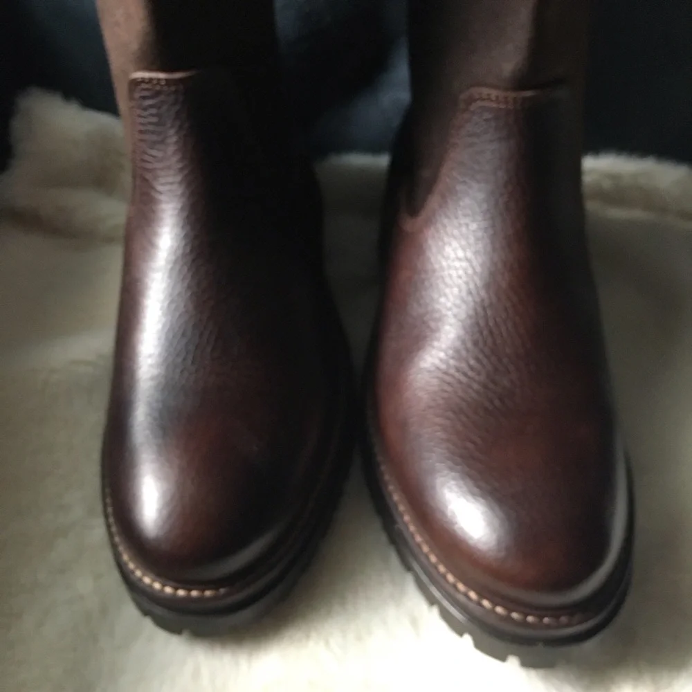 NWT Barbour Ingrid Tall Dark Brown Boots - Picture 3 of 16